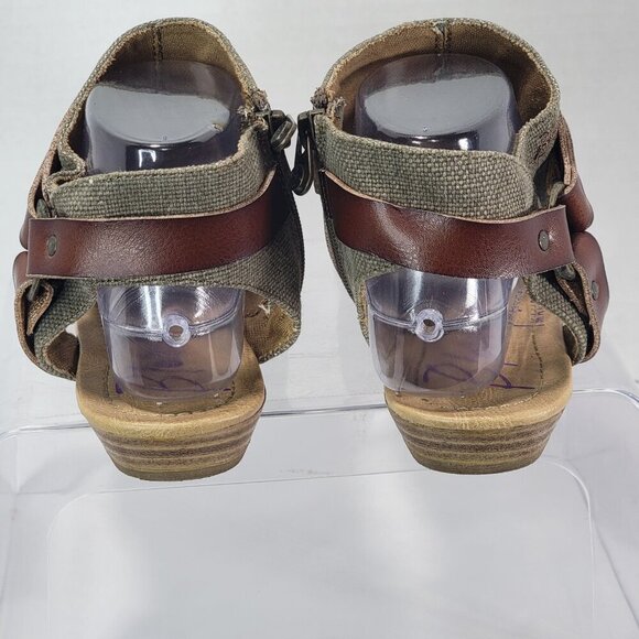 Blowfish Womens 8 Malibu Balla Canvas Micro Wedgepen Toe Gladiator Sandals - Picture 6 of 11